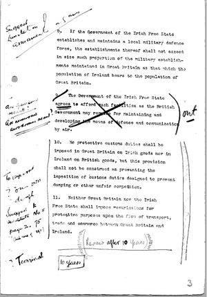아서 그리피스가 서명한 조약문 일부