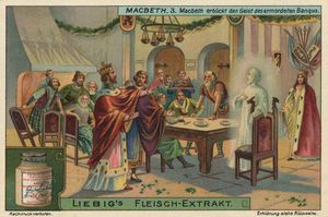 맥베스가 뱅코의 유령을 본다.