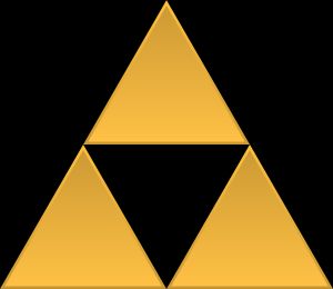 트라이포스는 세 개의 황금 삼각형으로 표현된다.