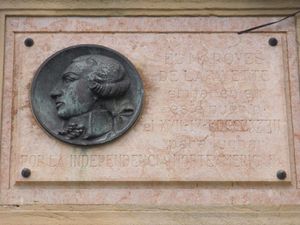 스페인 바스크 지방 파사이에에 있는 1777년 라파예트의 출발을 기념하는 명판