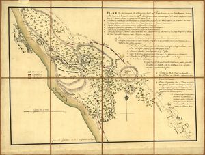 배런 힐 전투 당시 라파예트 부관 미셸 카피테느 뒤 셰스노와가 그린 지도.
