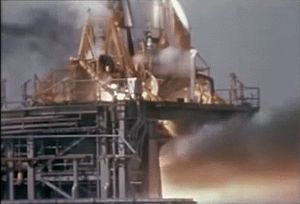 제미니 8호 발사를 위해 아제나 표적 기체가 아틀라스 로켓에 실려 발사되고 있다.