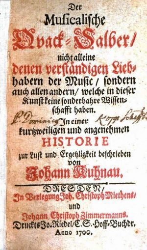 쿠나우의 풍자 소설 Der musicalische Quack-Salber의 표지