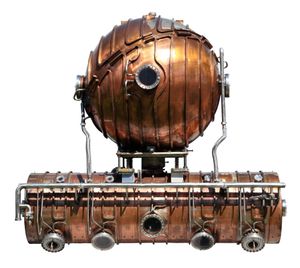 LEP의 오래된 RF 공동공진기, 현재 CERN의 Microcosm 전시관에 전시되어 있다.