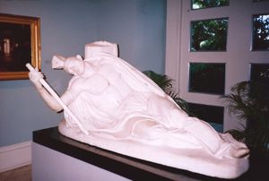 페르디난트 페트리치의 조각상, 임종하는 테쿰세, 대리석, 1856년.