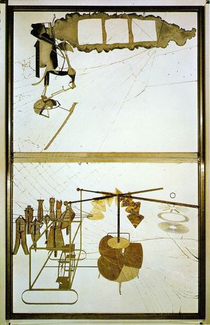 큰 유리(The Large Glass, 1915–1923). 필라델피아 미술관 소장.