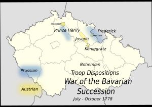 20세기 체코 공화국의 개요 지도에는 18세기 보헤미아의 대부분이 포함되어 있다. 요제프는 수적으로 열세였고 거의 포위되었지만, 프리드리히는 엘베 강 위의 고지에 있는 요제프의 우세한 위치 때문에 교전을 선택하지 않았다.