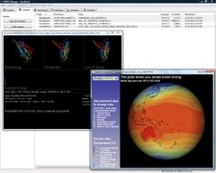 BOINC를 통해 분석되고 있는 Rosetta@home과 Climateprediction.net의 그래픽 화면