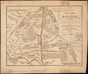 1861년 7월 21일 미국 남북 전쟁 중 남부 연합군과 북군 사이에 매너서스 인근에서 벌어진 제1차 불런 전투 지도