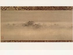 안개 낀 사찰의 저녁 종 그림(국보 하타케야마 기념관 소장)