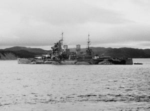 대서양 헌장 회담을 위해 처칠을 태운 후 뉴펀들랜드 해역에 정박한 프린스 오브 웨일스호