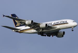 초도 운영 항공사인 싱가포르 항공의 A380