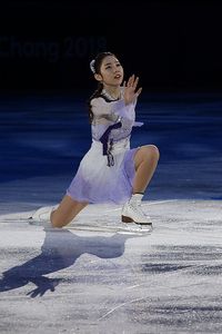 최다빈이 2018년 동계 올림픽 갈라 프로그램 "정선 아리랑 랩소디"를 공연하는 모습