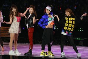 2009년 Mnet 아시안 뮤직 어워드 시상식에서 "I Don't Care" 공연 중인 2NE1.