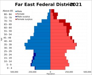 2021년 러시아 인구 조사 기준 인구 피라미드