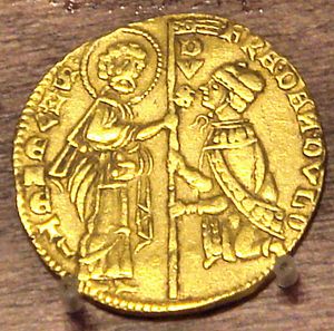 프란체스코 단돌로의 금화: 성 마르코 앞에 무릎 꿇은 도제