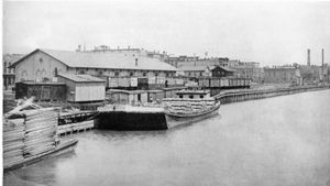 매키노 거리의 올드 새기노 시티 제재소 (1888년)