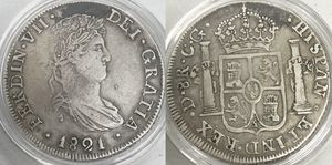 왕당파 발행 페르난도 7세 두랑고 8 레알