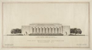 폴 필립 크레의 폴저 셰익스피어 도서관 동쪽 정면 오리지널 디자인, 1930년대 초