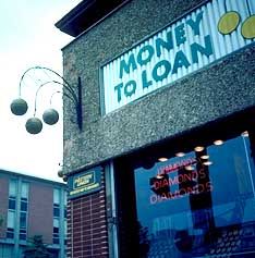 현대적인 전당포 간판