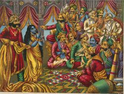 유디슈티라는 모든 재산을 걸고 도박을 벌였고, 드라우파디는 파치시 게임에 등장했다.