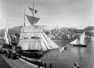 1900년대 초, 장 질레타의 사진, 멘톤 항구의 범선