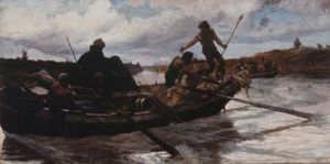 테베레강을 타고 로마를 탈출하는 교황 에우제니오 4세