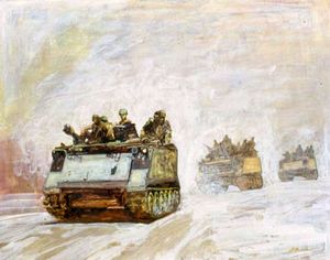 APC by David E. Graves, 베트남 전투 미술가 프로그램, CAT IX, 1969–70. National Museum of the U.S. Army 제공.