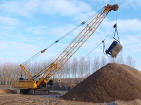 케이블식 드래그 쇼벨(드래그라인)의 예