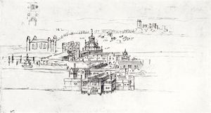 1544년, 안톤 반 덴 윙가르데가 그린 화이트홀 궁전 스케치.