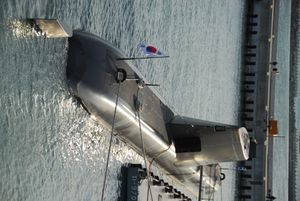 2008년 부산 해군기지에 정박한 ROKS 손원일함 (SS-072)