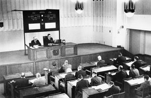 1965년 헬싱키 증권 거래소(Nasdaq Helsinki) 내부, 핀란드 헬싱키