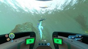 서브노티카에서 플레이어는 게임의 해양 행성을 탐험하기 위해 잠수정을 조종할 수 있다.