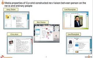 싸이월드를 사용하는 유명인들의 미니홈피
