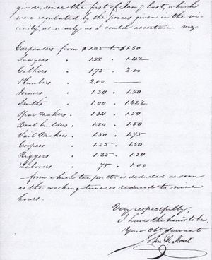 존 D 슬로트가 1842년 11월 2일 포츠머스 NH 조선소의 임금에 대해 해군 장관에게 보낸 편지, 2페이지