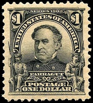  1903년 발행된 데이비드 패러거트 제독을 기리는 최초의 미국 우표