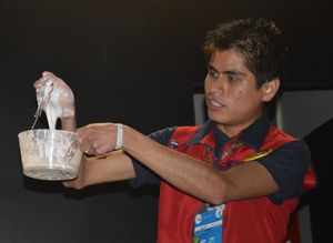 멕시코 시티 우니베르숨에서 비뉴턴 유체 시연