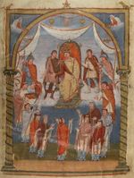 승려와 자문관들에게 둘러쌓인 카를 2세