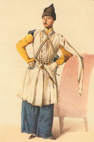 아트마골 추카를 입은 젊은 타타르족 벡(아제르바이잔인). (예술가 - 가가린 GG)