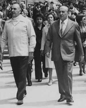 불가리아 전 지도자 토도르 지프코프(오른쪽)와 멕시코 대통령 호세 로페스 포르티요(왼쪽)가 플로브디프 (불가리아 제2의 도시)를 공식 방문했다.