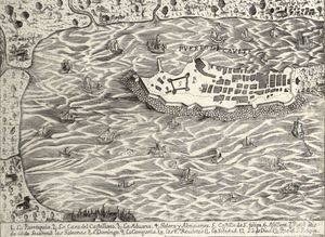 Carta Hydrographica y Chorographica de las Yslas Filipinas (1734)의 카비테 항구 삽화