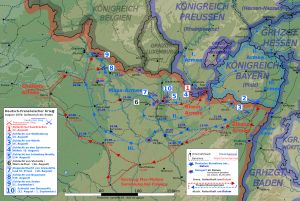 1870년 9월 1일 세당 전투까지의 전쟁 1단계 과정