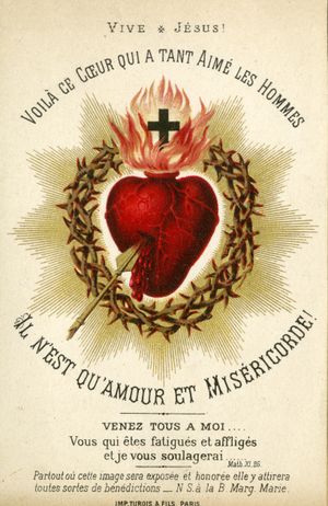 성심 성화: 1880년경, 예수 성심을 묘사한 성화, 오귀스트 마르탱 소장, 데이턴 대학교 도서관