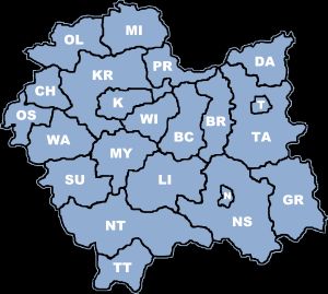 마워폴스카주의 행정 구역