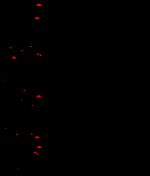 왼쪽: 명조체의 세리프, 중앙: 명조체, 오른쪽: 고딕체