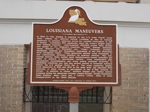 루이지애나 기동훈련 기념 표지판.