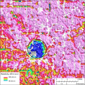 데코라 충돌구: 항공 전자파 저항 지도