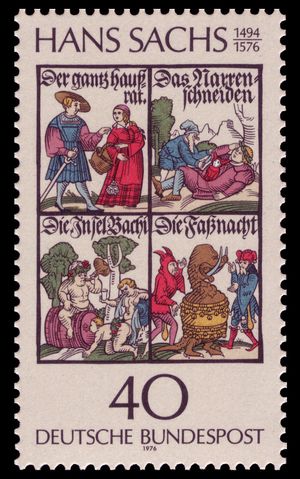 1976년에 발간된 한스 작스 사망 400주년 기념우표