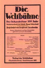 Weltbühne 표지. 1929년 3월 12일호.