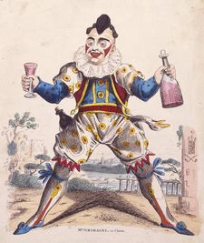 조셉 그리말디는 1810년경 "조이"라는 광대로 분장했습니다.